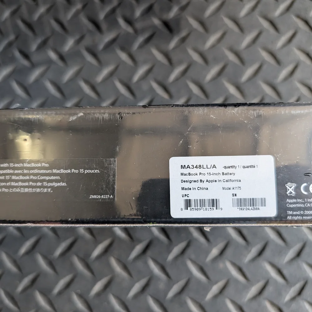 Apple MacBook Pro 15-inch Rechargeable Battery - Black and Silver